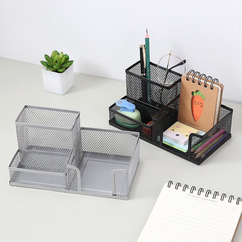 Chic Iron Four-Compartment Desk Organizer
