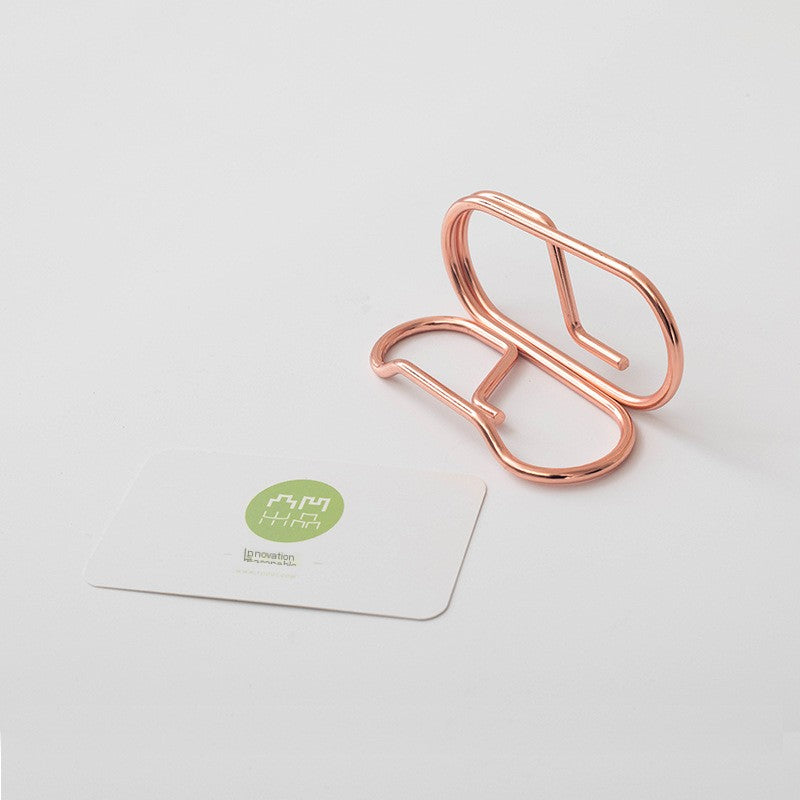 Chic Rose Gold Metal Card Stand