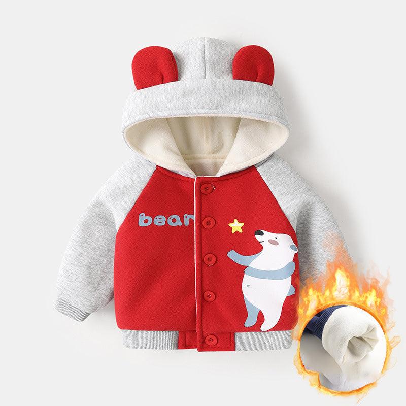 Infant Winter Fleece Hoodie Jacket | Baby Boys Girls 0-3 Years