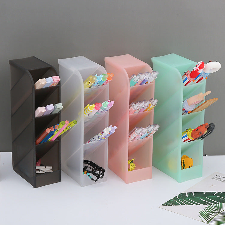Clear Multi-Slot Desk Organizer