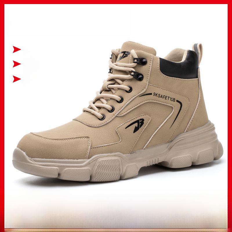 Men's High-Top Safety Work Boots - Steel Toe Protection