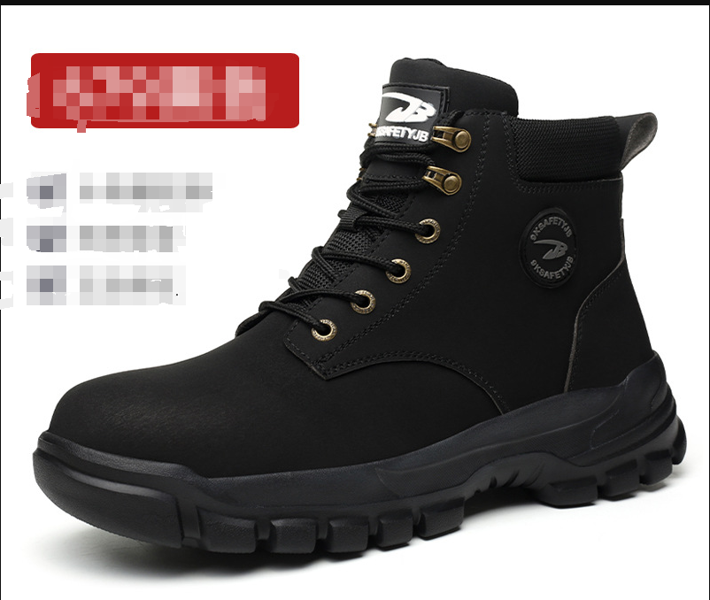 Men's High-Top Safety Work Boots - Steel Toe Protection