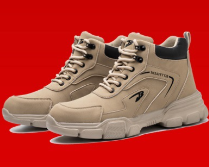 Men's High-Top Safety Work Boots - Steel Toe Protection