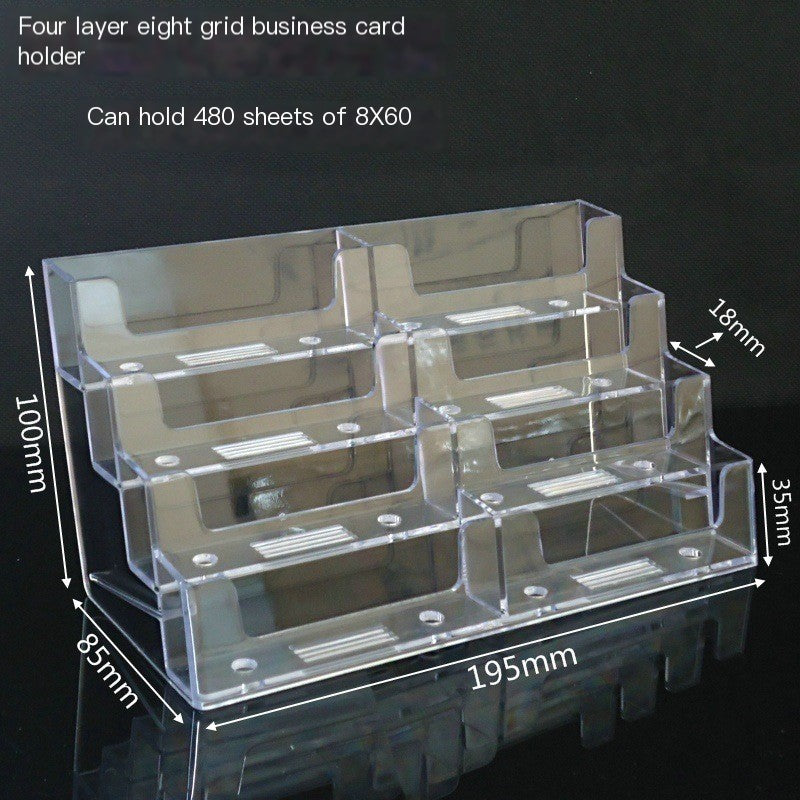 Clear Geometric Business Card Organizer