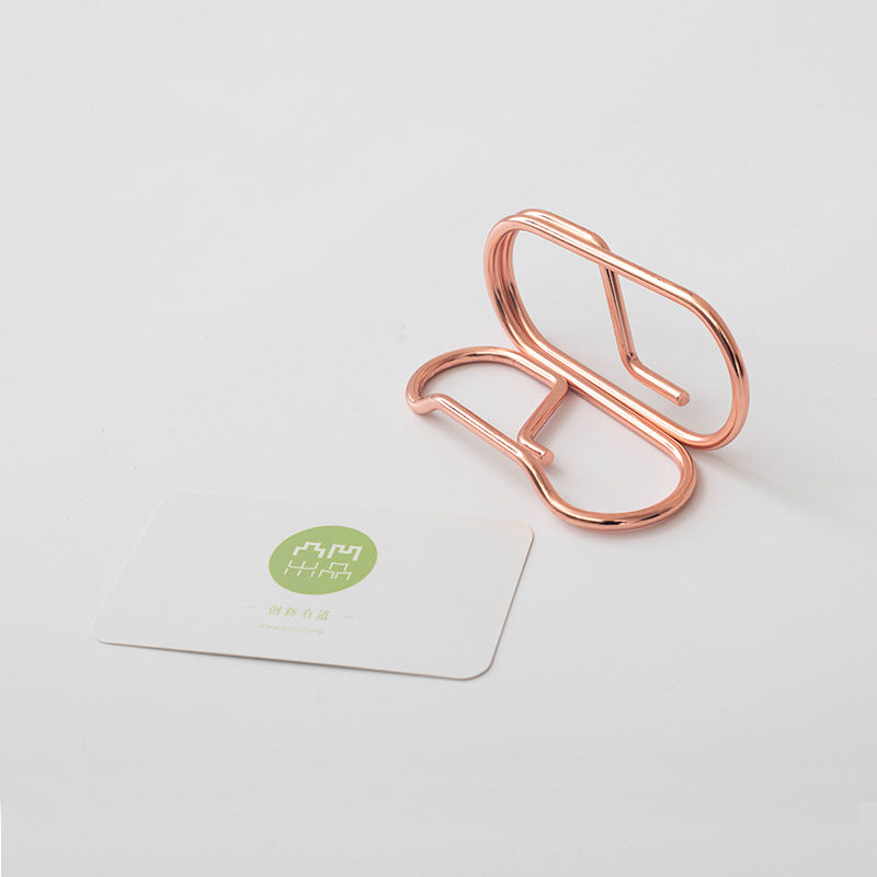 Chic Rose Gold Metal Card Stand