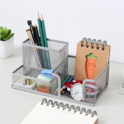 Chic Iron Four-Compartment Desk Organizer