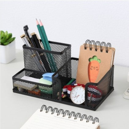 Chic Iron Four-Compartment Desk Organizer