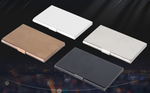 Sleek Titanium Card Case with Logo