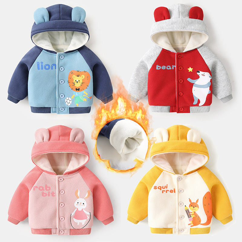 Infant Winter Fleece Hoodie Jacket | Baby Boys Girls 0-3 Years
